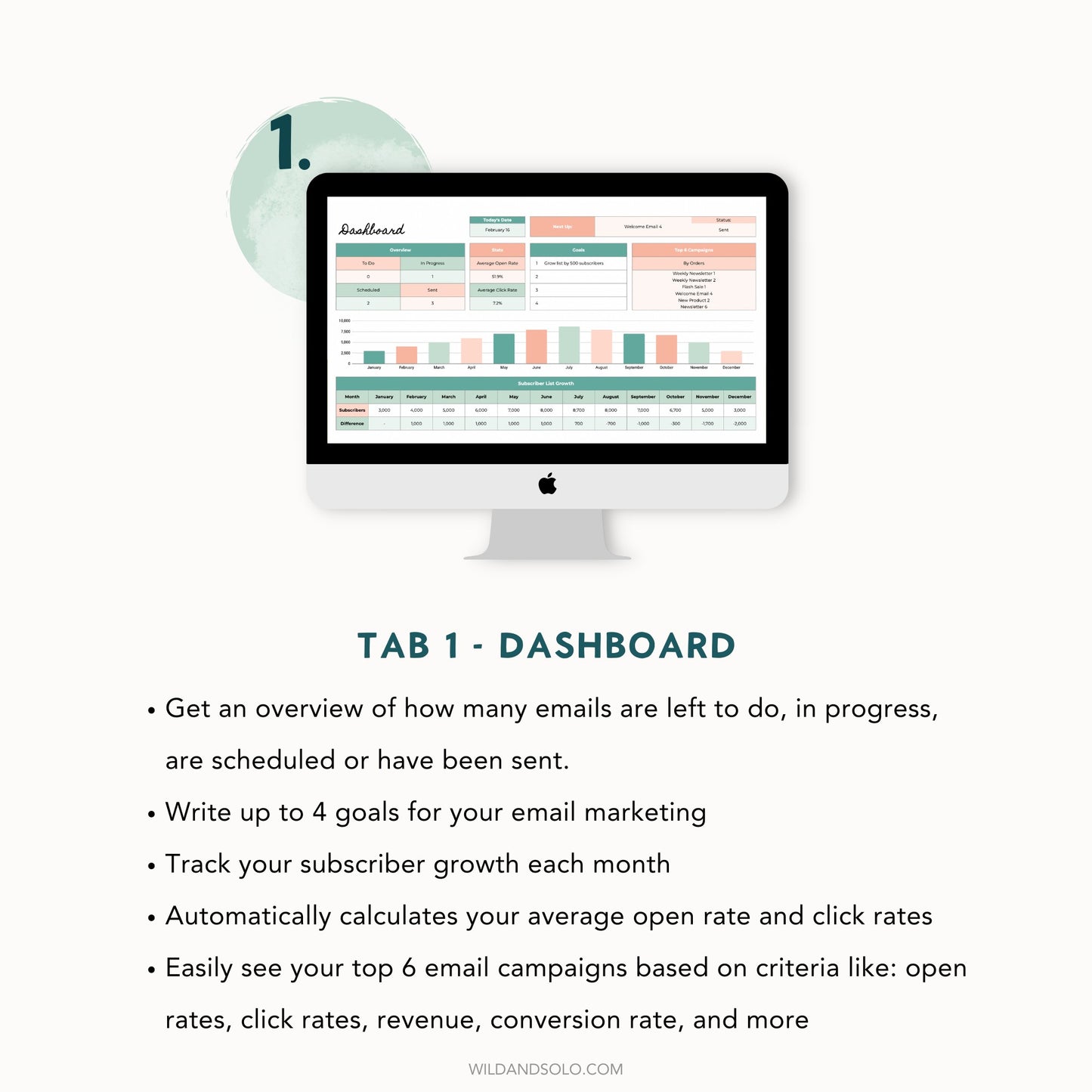 Email Marketing Planner Spreadsheet for Google Sheets