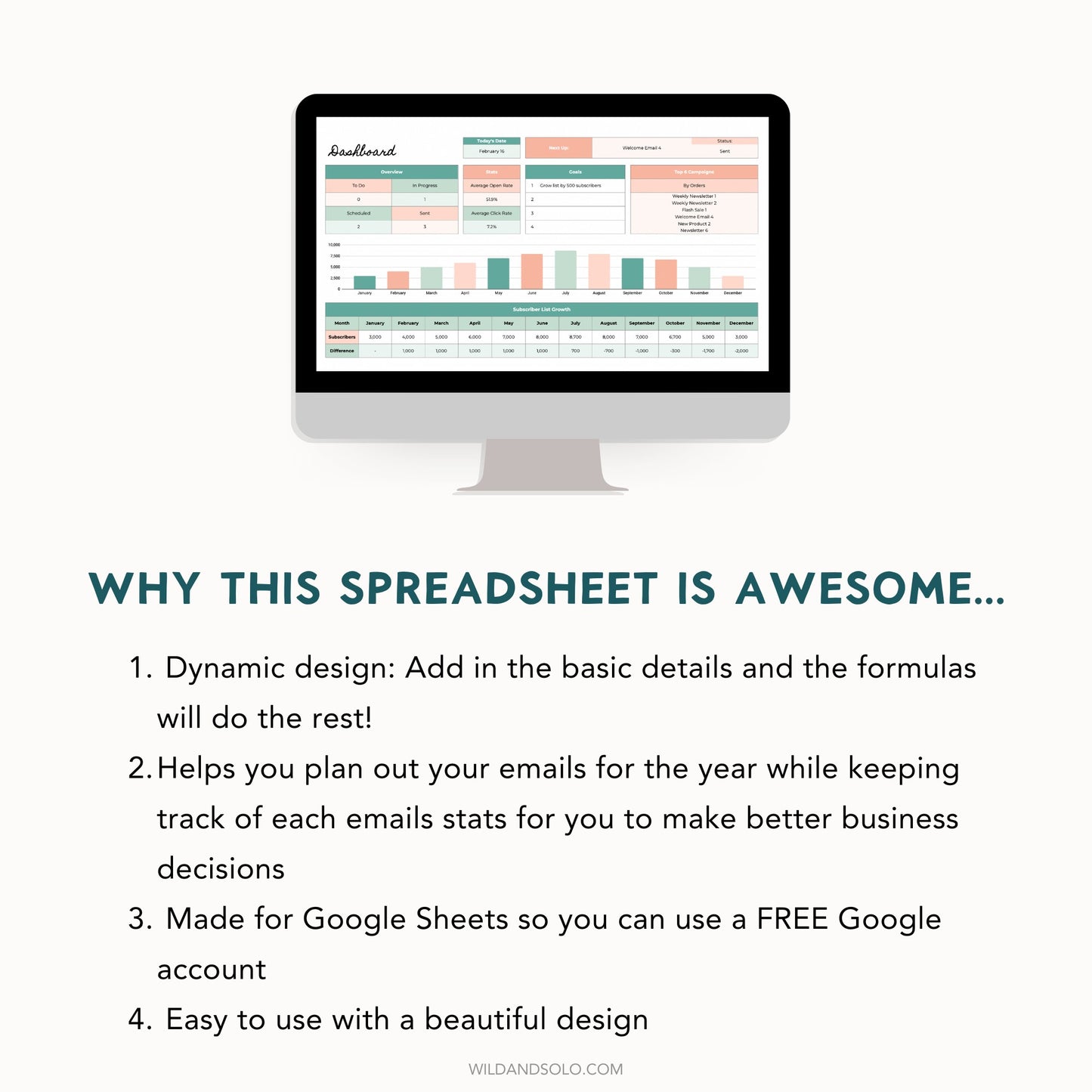 Email Marketing Planner Spreadsheet for Google Sheets