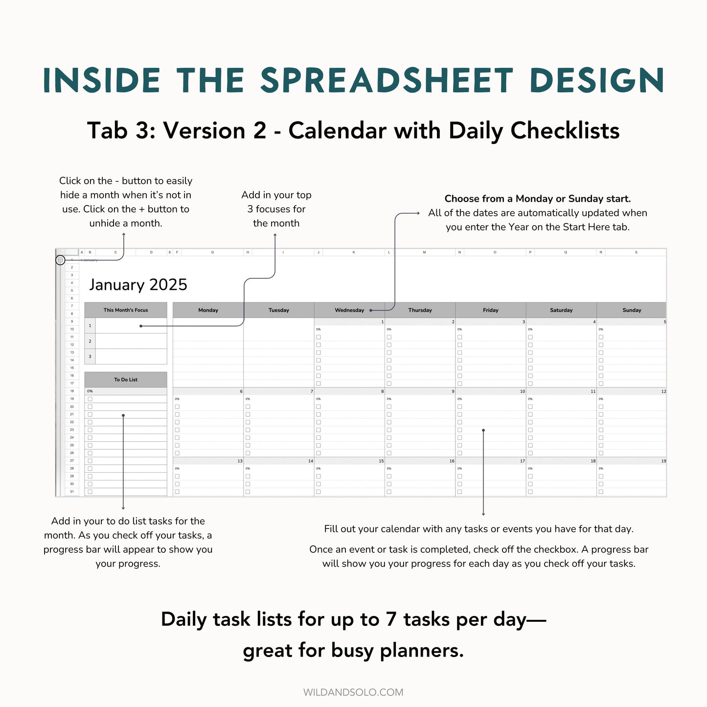 The Google Sheets Mini Template Kit - Yearly Planner Edition
