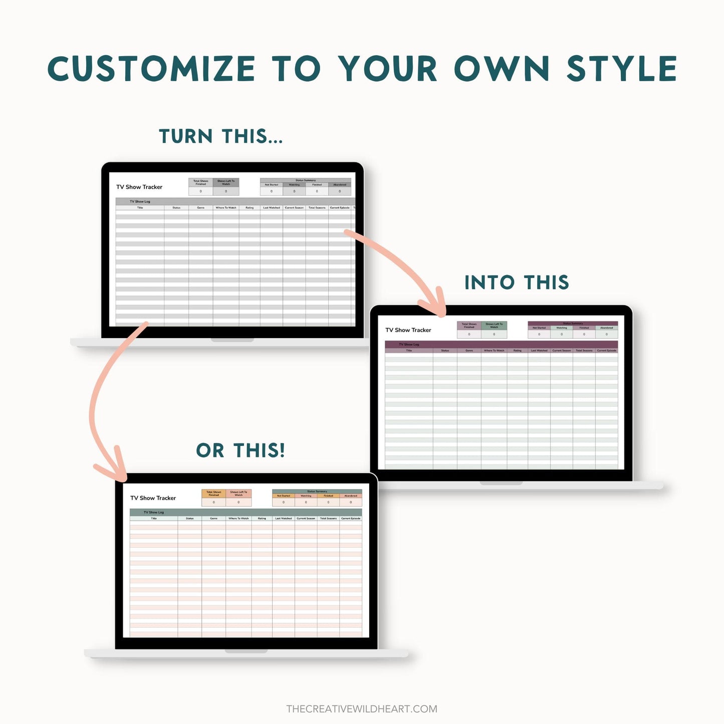 The Google Sheets Mini Template Kit - TV Show + Movie Tracker Edition
