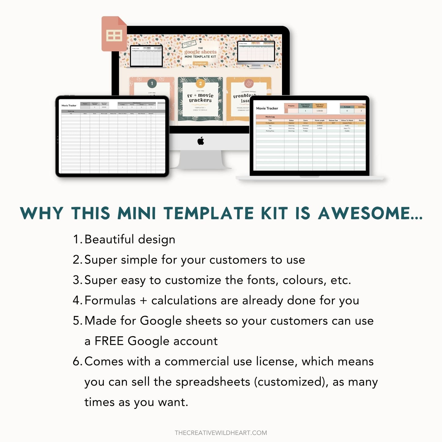 The Google Sheets Mini Template Kit - TV Show + Movie Tracker Edition