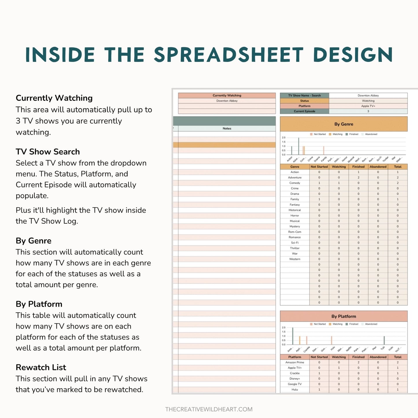 The Google Sheets Mini Template Kit - TV Show + Movie Tracker Edition