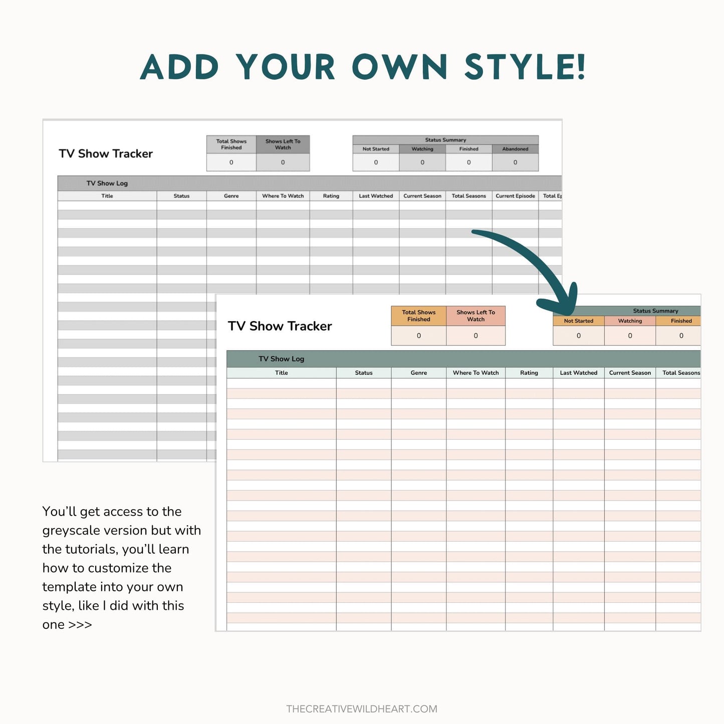 The Google Sheets Mini Template Kit - TV Show + Movie Tracker Edition