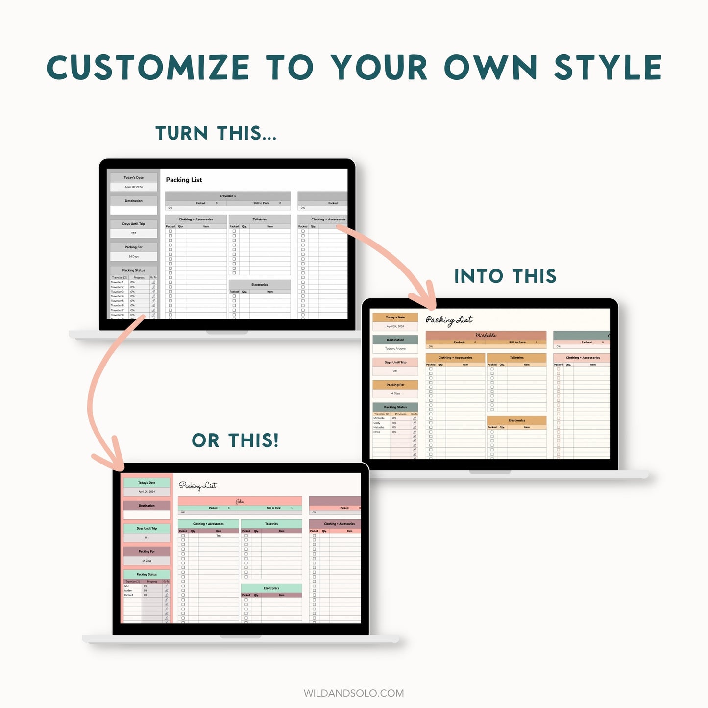 The Google Sheets Mini Template Kit - Travel Packing List Edition