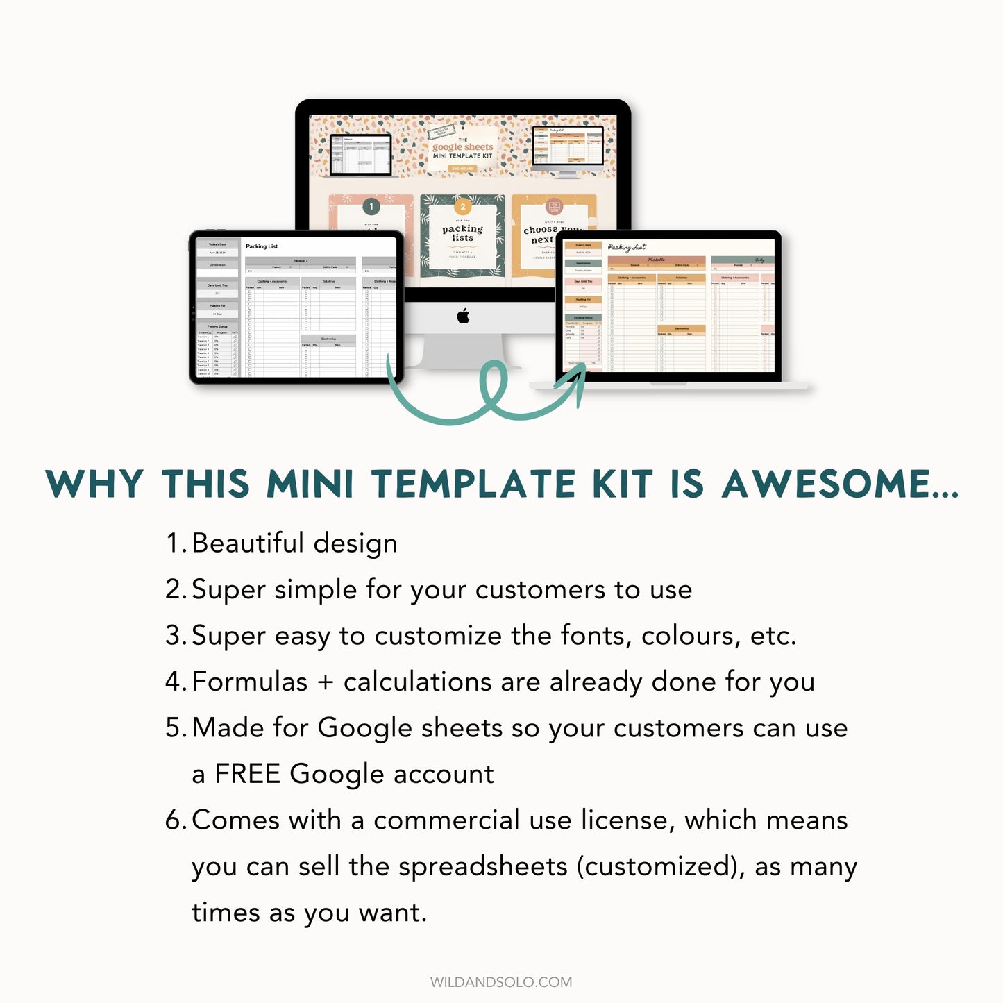 The Google Sheets Mini Template Kit - Travel Packing List Edition