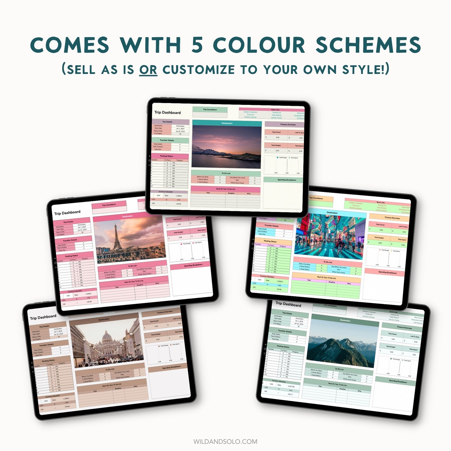 The Google Sheets Template Kit - Travel Planner Edition
