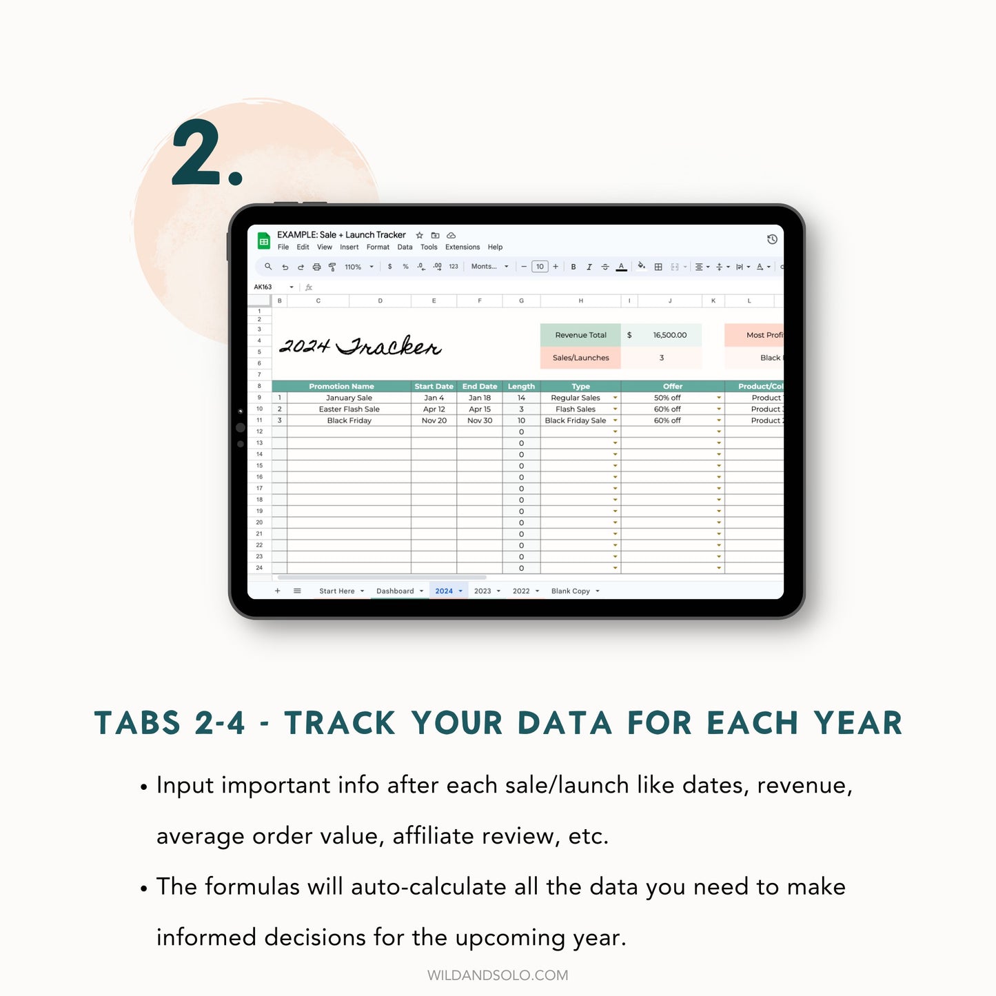 Sale + Launch Tracker Spreadsheet for Google Sheets