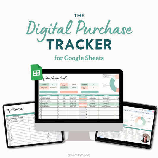 Digital Purchase Tracker Spreadsheet for Google Sheets