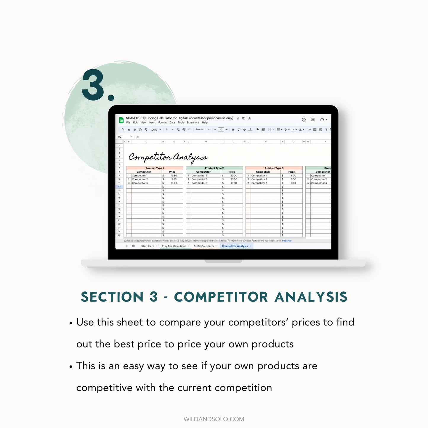 Etsy Fee Calculator Spreadsheet for Google Sheets