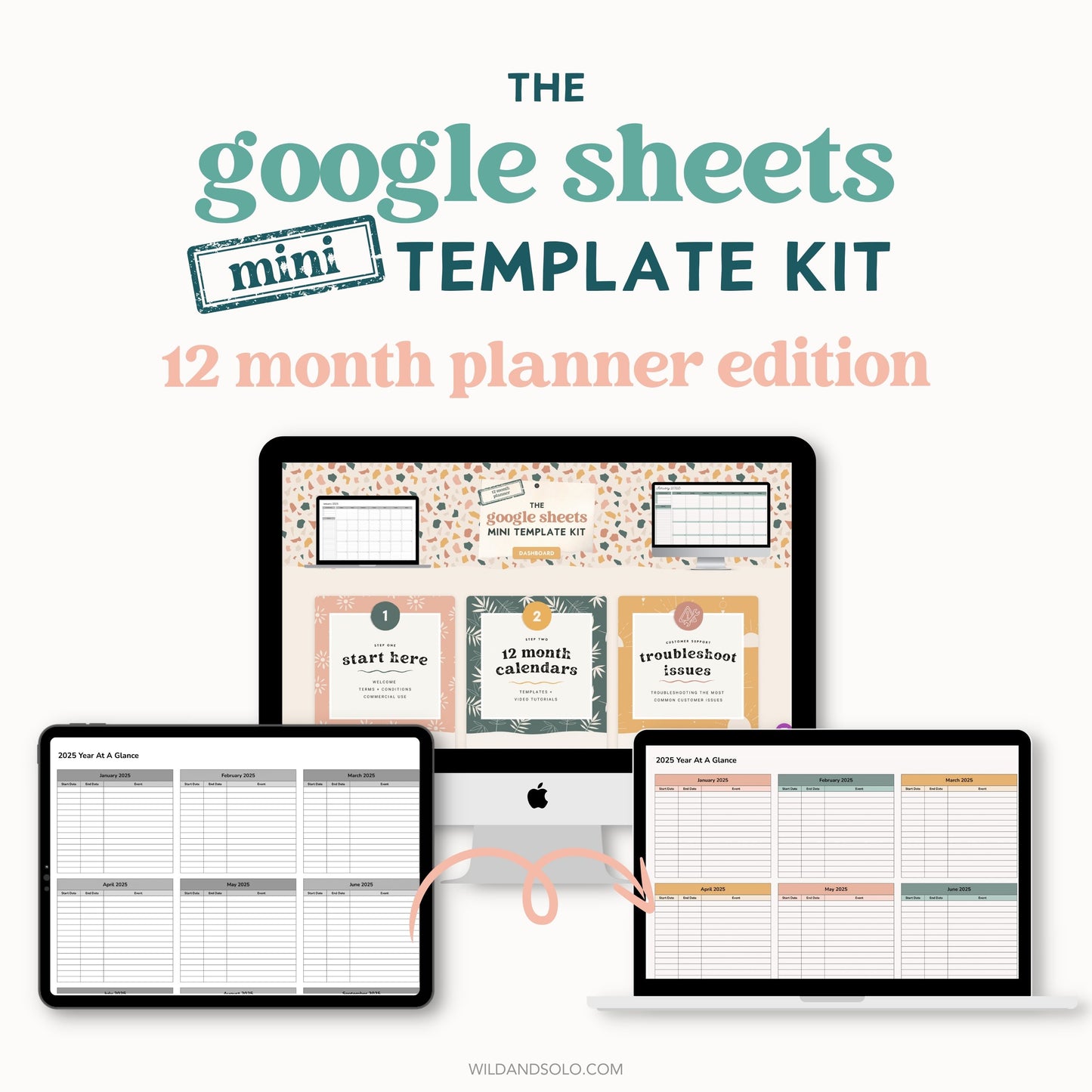 The Google Sheets Mini Template Kit - 12 Month Yearly Planner Edition