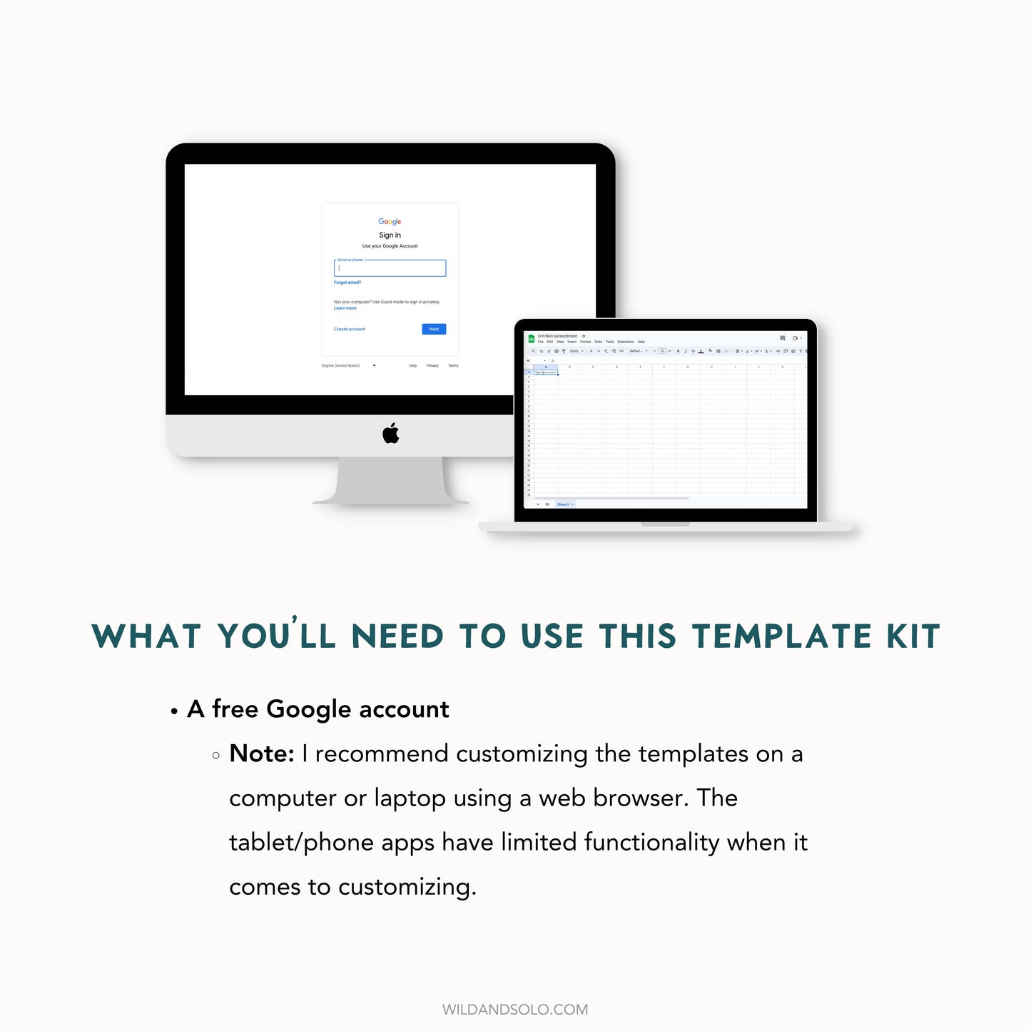 The Google Sheets Mini Template Kit - 12 Month Yearly Planner Edition