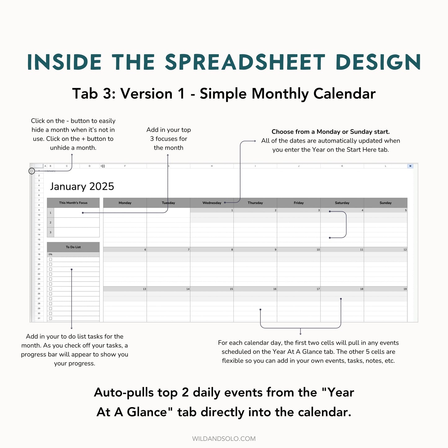 The Google Sheets Mini Template Kit - 12 Month Yearly Planner Edition