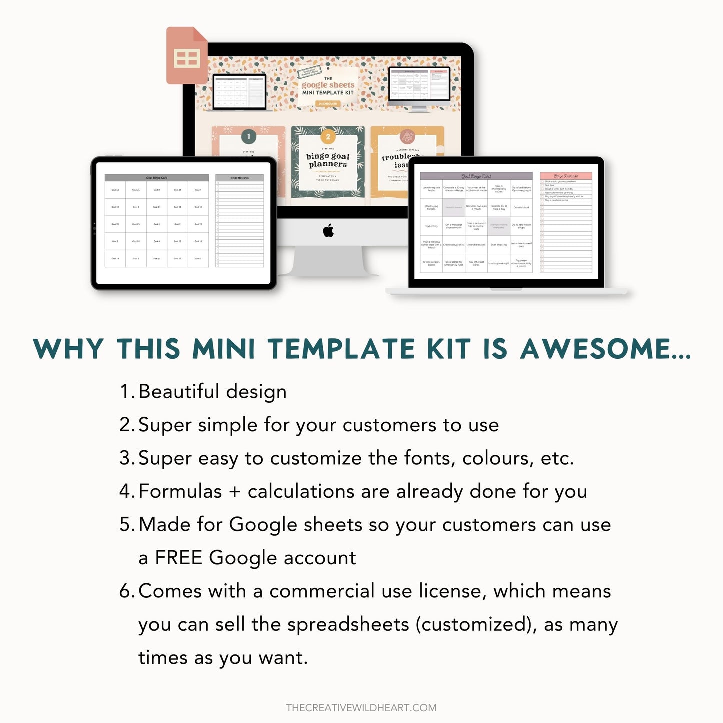 The Google Sheets Mini Template Kit - Bingo Goal Planner Edition