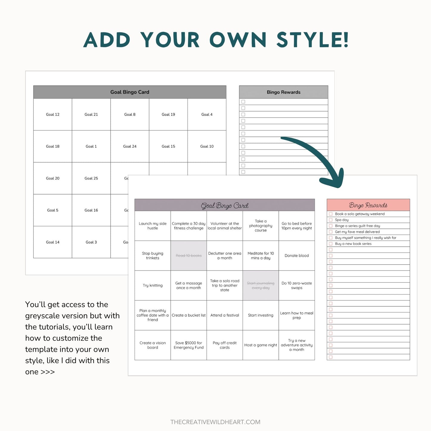 The Google Sheets Mini Template Kit - Bingo Goal Planner Edition