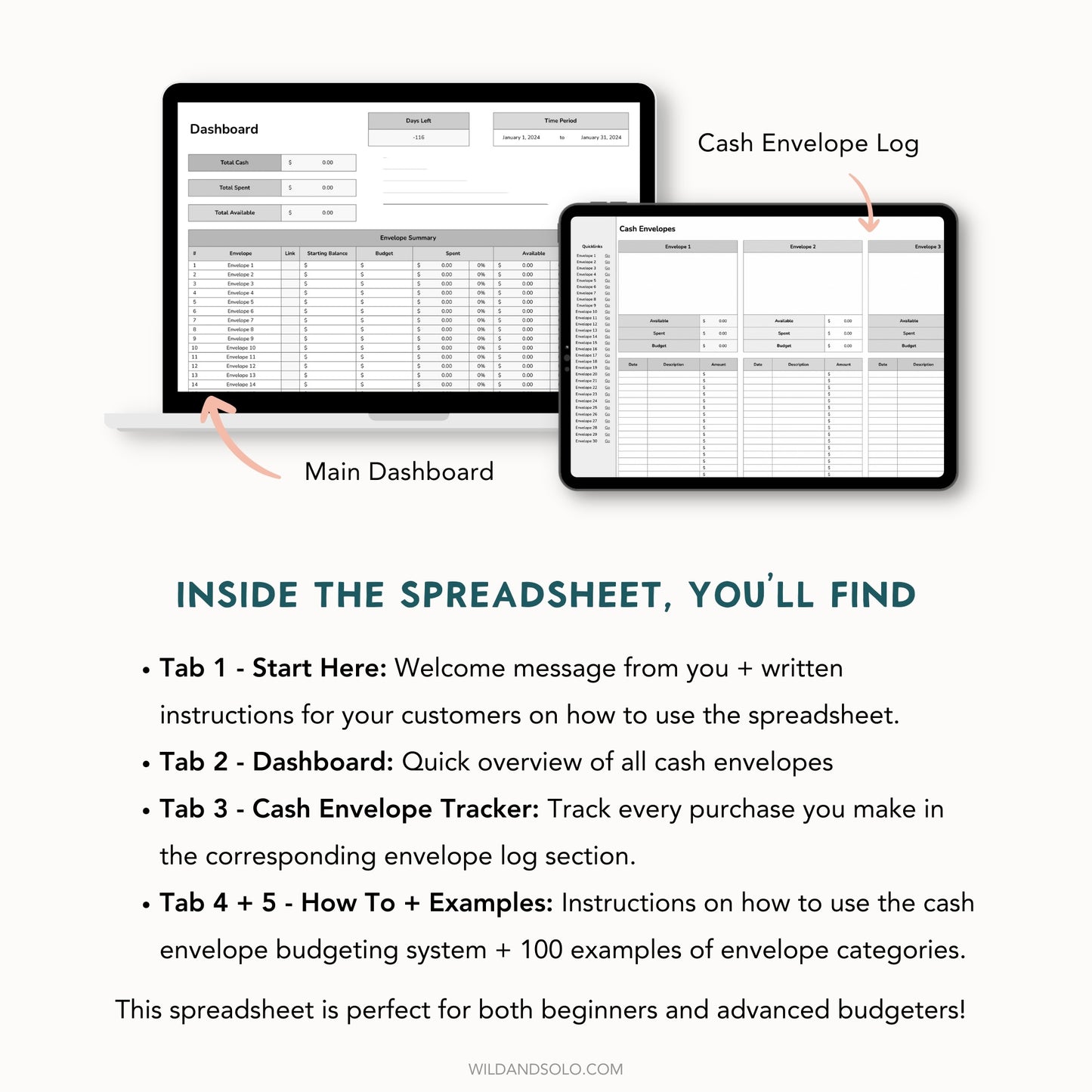 The Google Sheets Mini Template Kit - Cash Envelope Tracker Edition