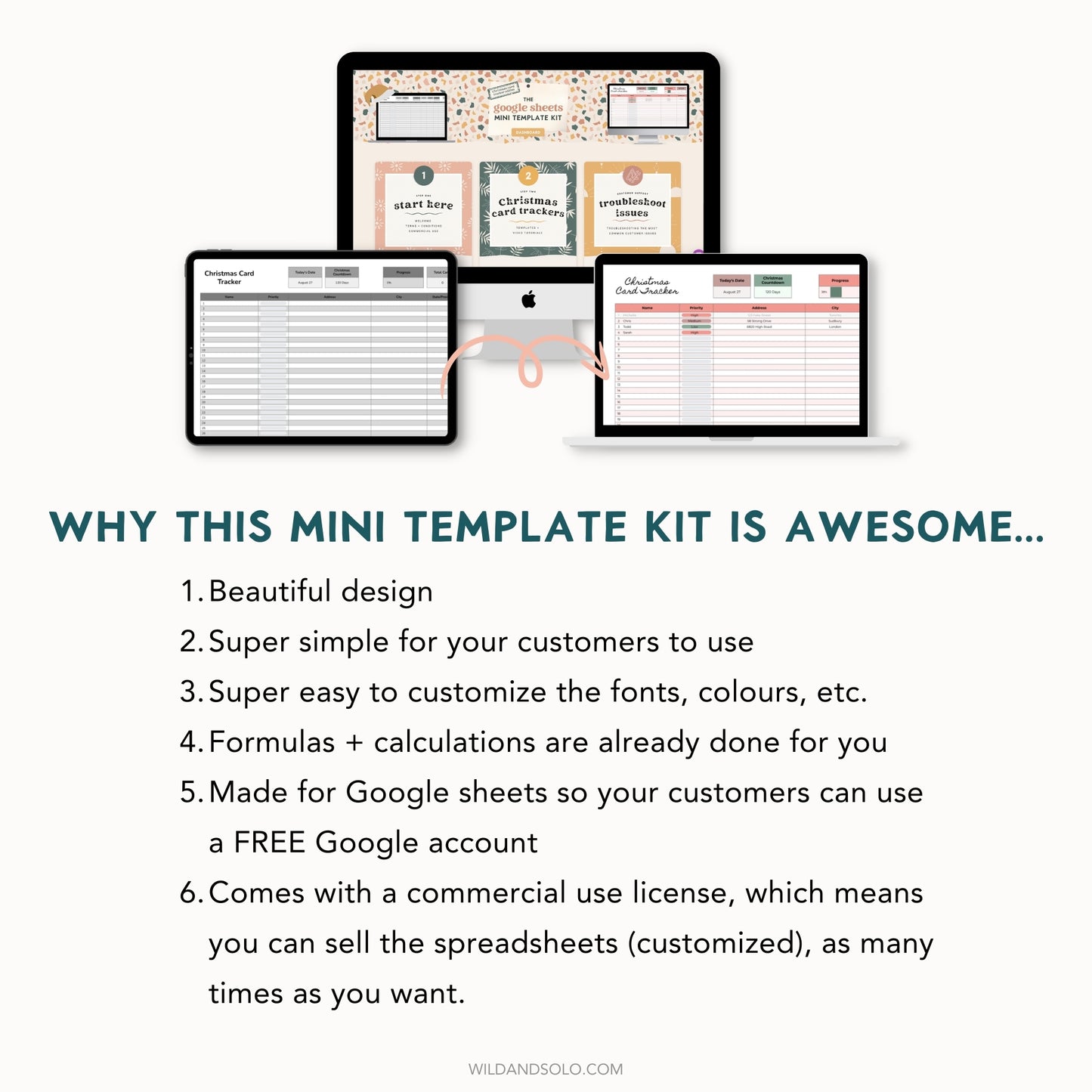 The Google Sheets Mini Template Kit - Christmas Card Tracker Edition