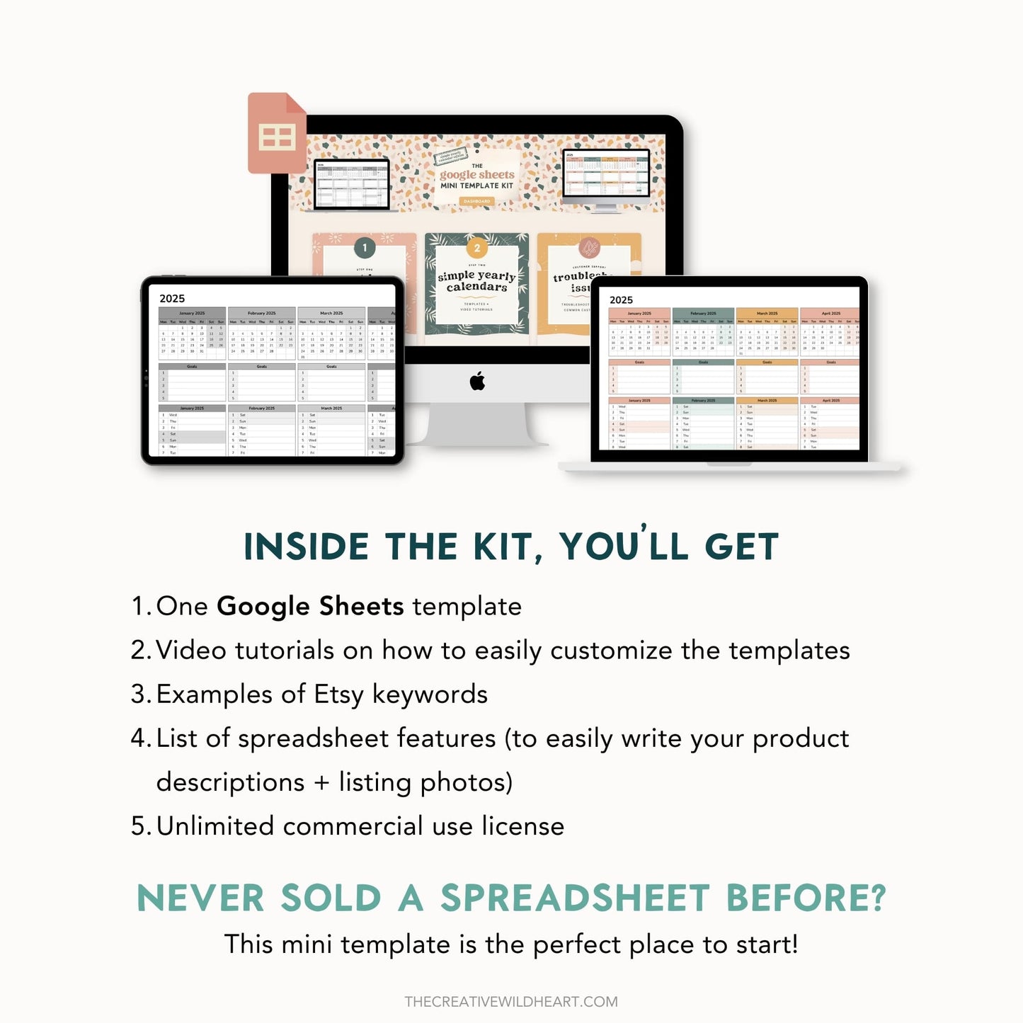 The Google Sheets Mini Template Kit - Simple Year At A Glance Calendar Edition