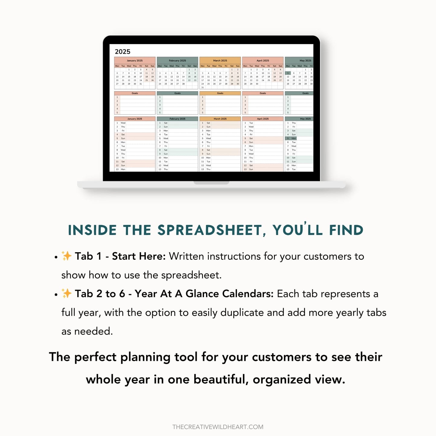 The Google Sheets Mini Template Kit - Simple Year At A Glance Calendar Edition