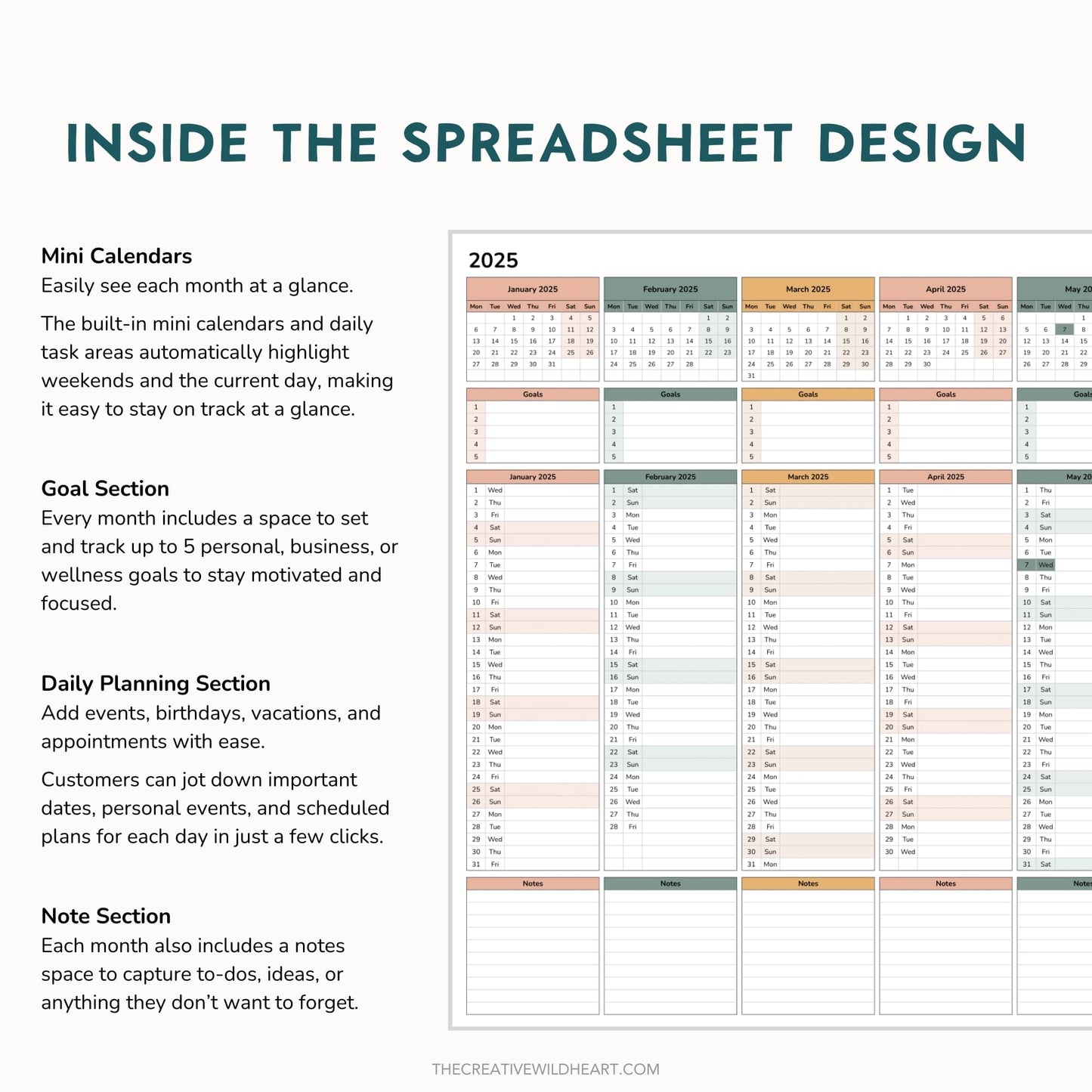 The Google Sheets Mini Template Kit - Simple Year At A Glance Calendar Edition