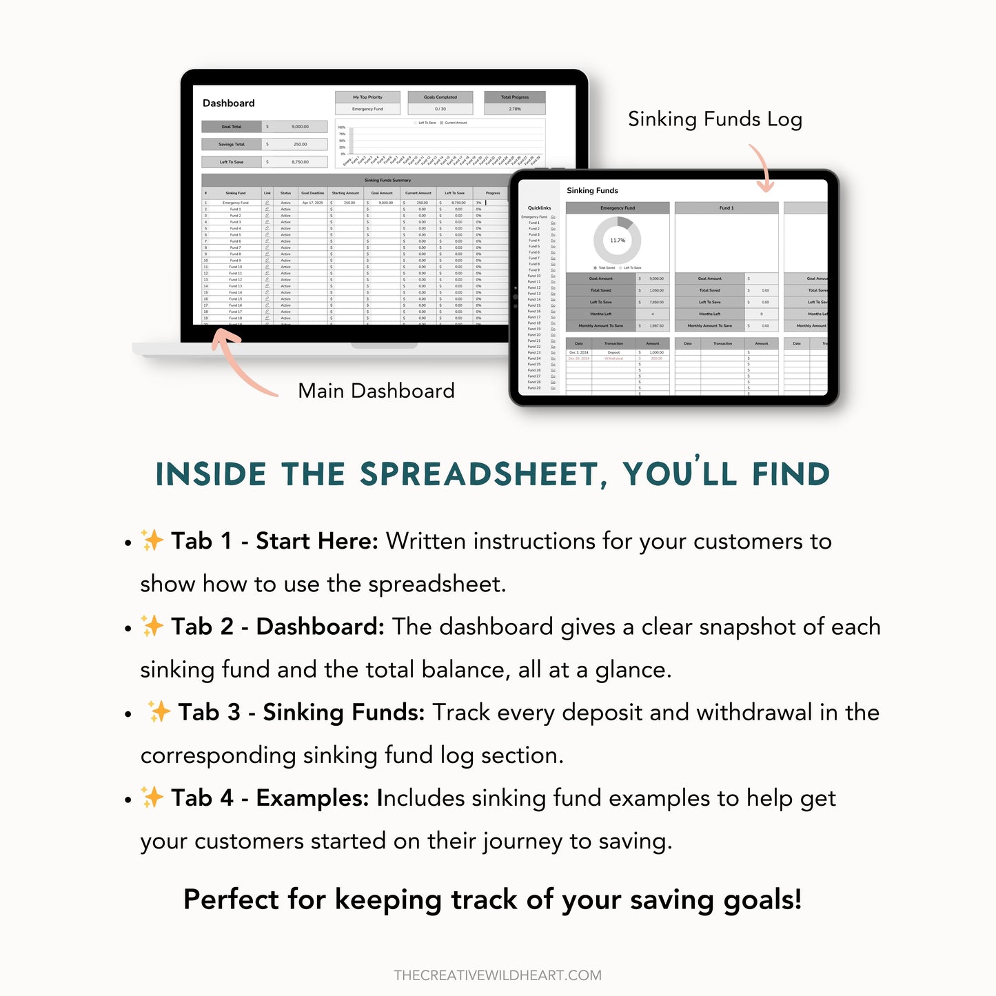 The Google Sheets Mini Template Kit - Sinking Funds Tracker Edition