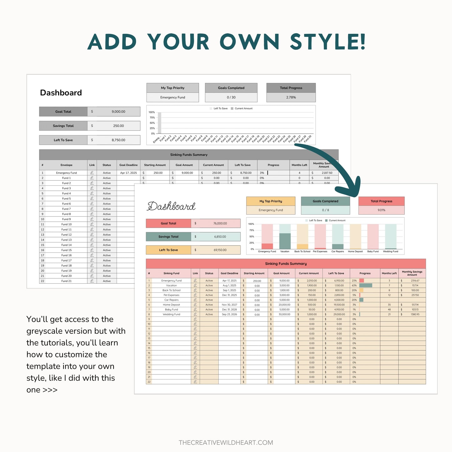 The Google Sheets Mini Template Kit - Sinking Funds Tracker Edition