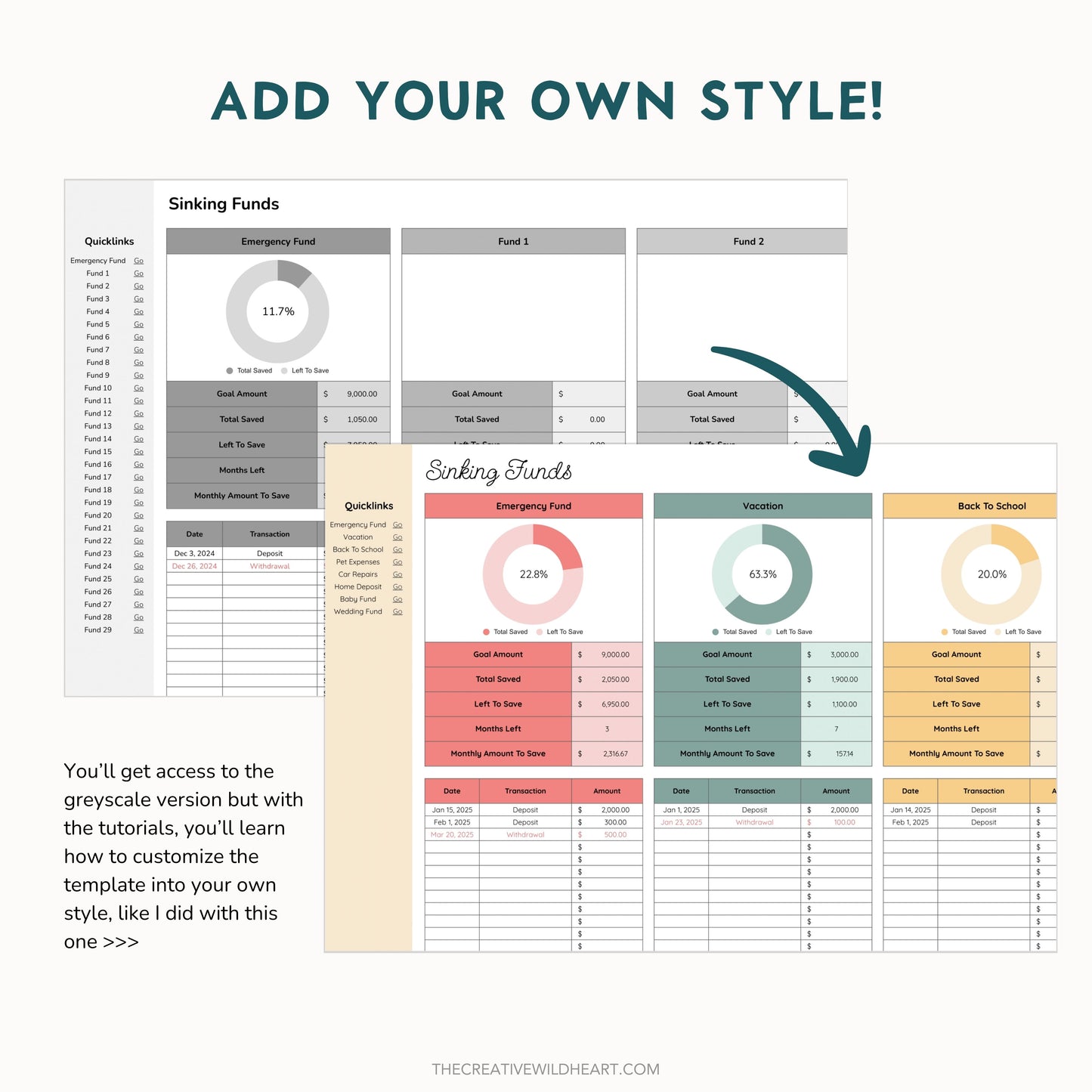 The Google Sheets Mini Template Kit - Sinking Funds Tracker Edition