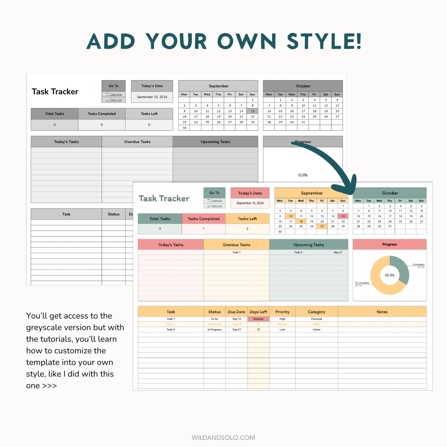 The Google Sheets Mini Template Kit - Task Tracker + Smart Calendar Edition