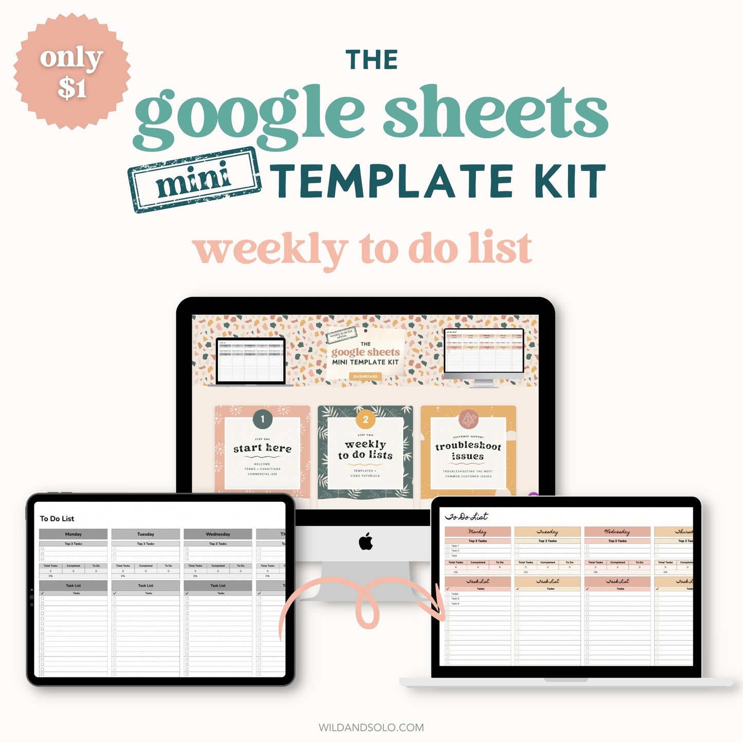 The Google Sheets Mini Template Kit - Weekly To Do List Edition