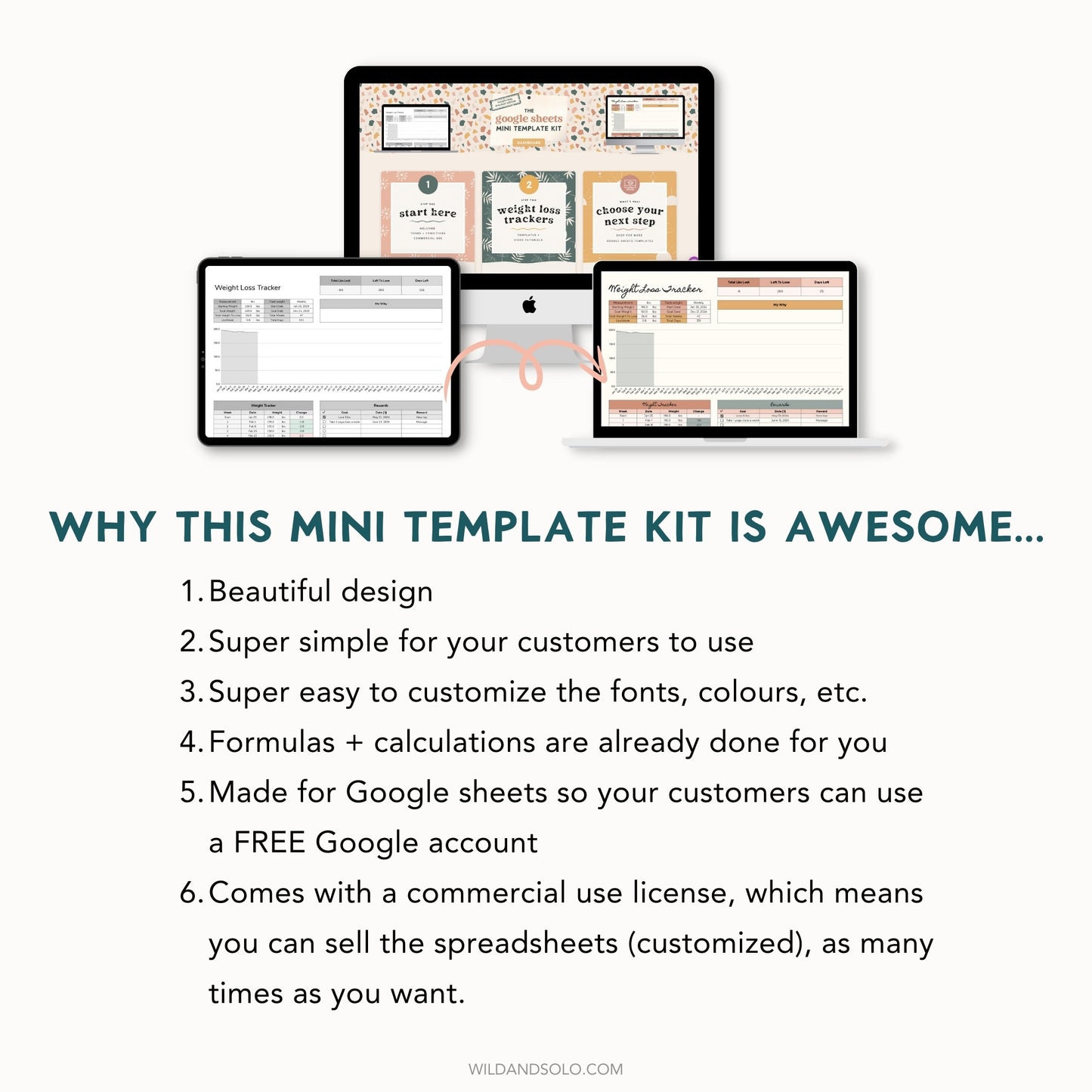 The Google Sheets Mini Template Kit - Weight Loss Tracker Edition