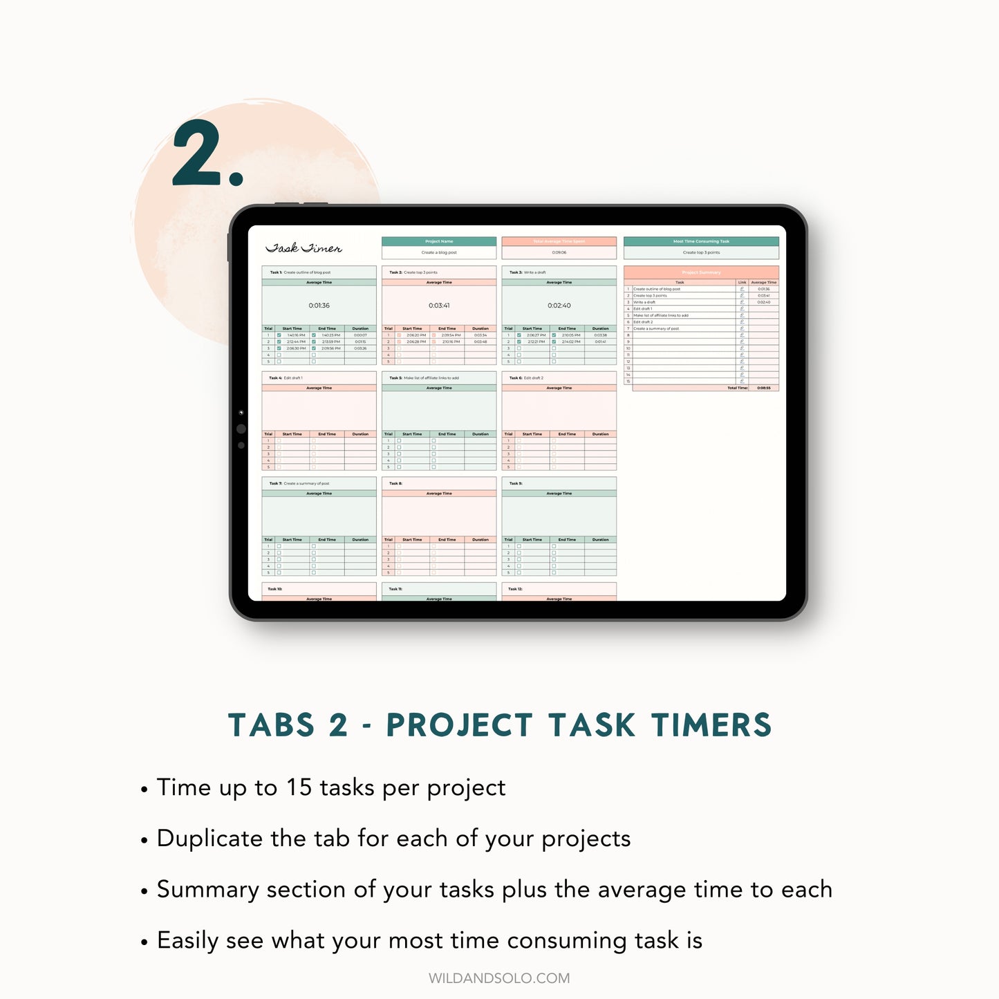 Task Timer Spreadsheet for Google Sheets